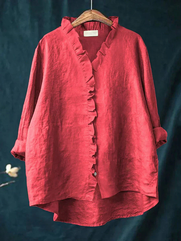 Eliza | Casual Ruffle V Neck Blouse