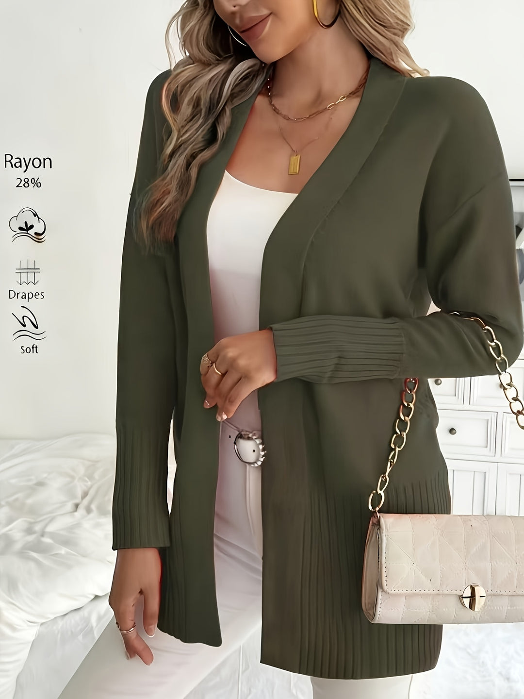 Charlotte | Draped Open-Front Cardigan