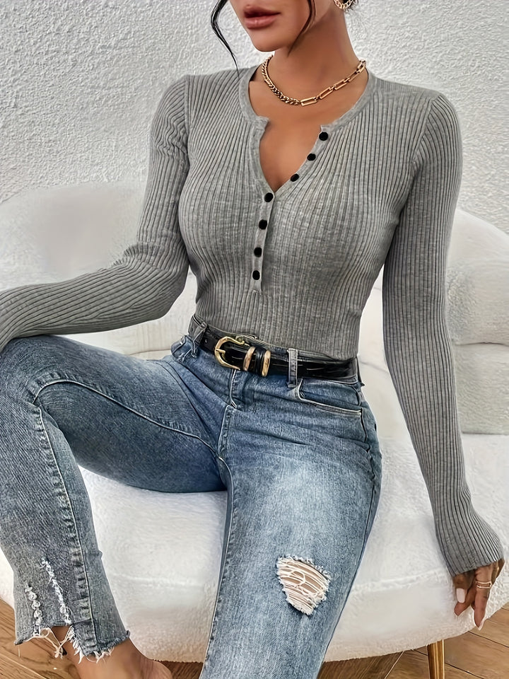 Elaine | Ribbed Slim-Fit Top