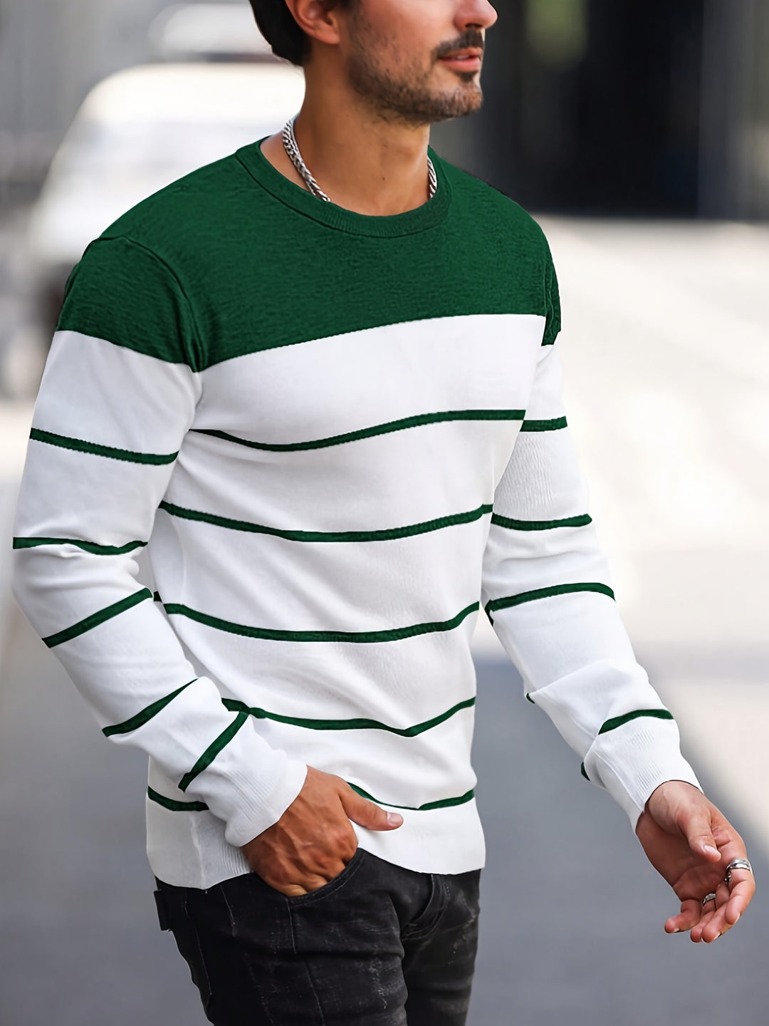 Bennington | Classic Striped Crew Neck Sweater