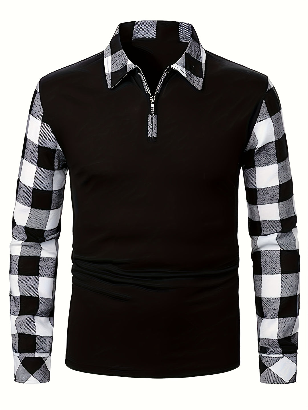 Donovan | Half-Zip Plaid-Sleeve Casual Shirt