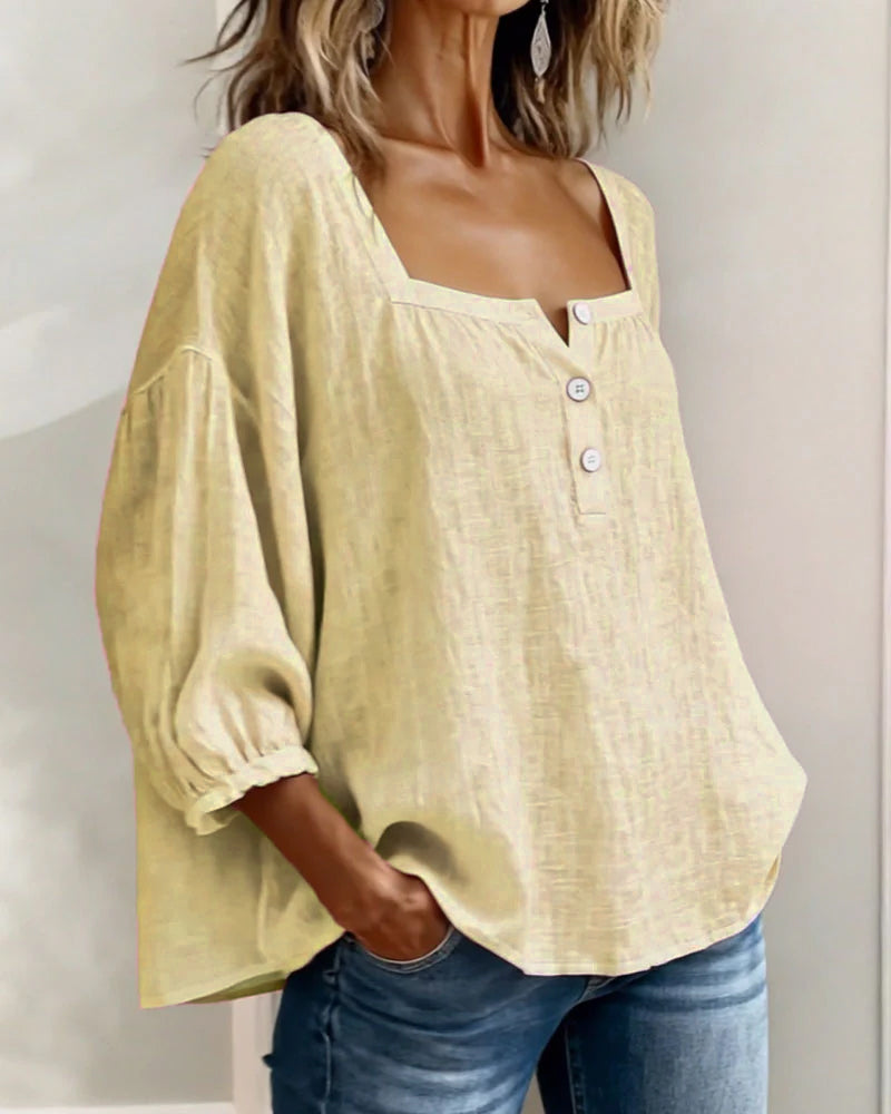 Florence | Relaxed Square-Neck Blouse