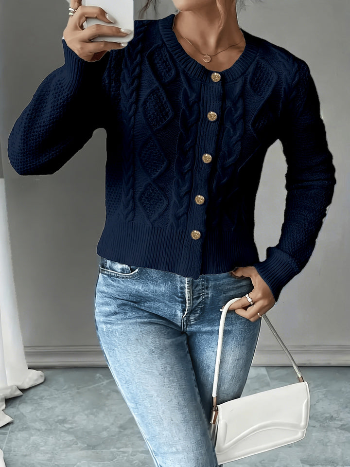 Matilda | Cable-Knit Button-Front Cardigan