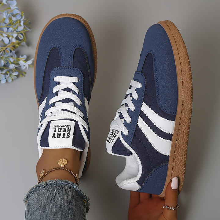 Seraphina | Retro Striped Lace-Up Sneakers