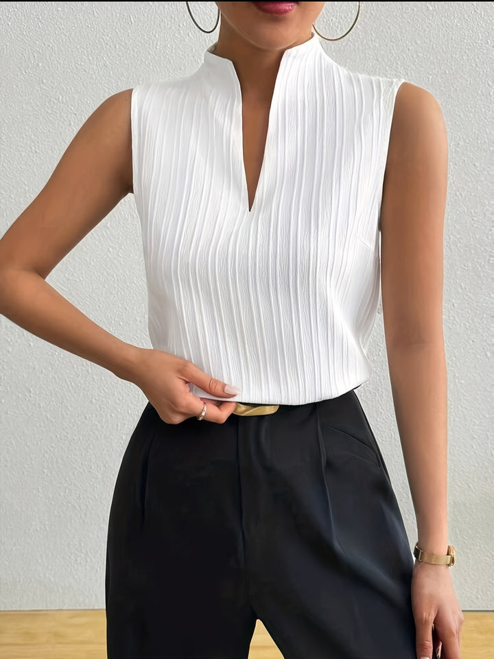 Marlowe | Sleeveless Stand-Collar Blouse