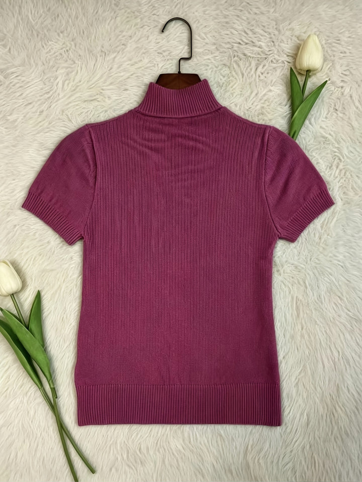 Rowan | Refined Mock-Neck Short Sleeve Top