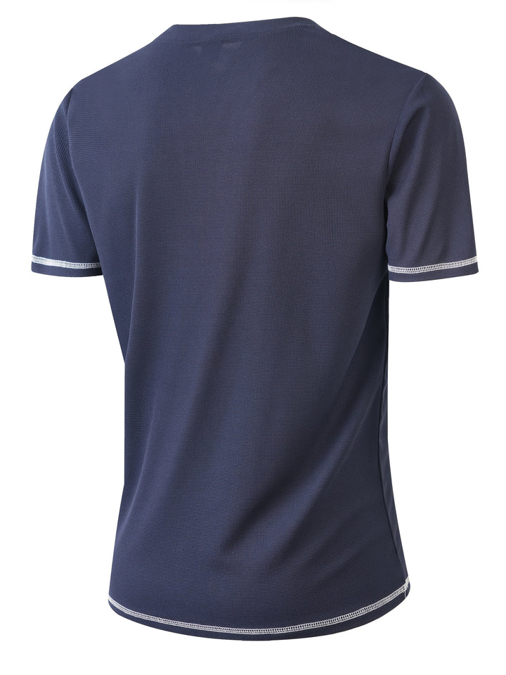 Maxwell | Textured Button-Neck Tee