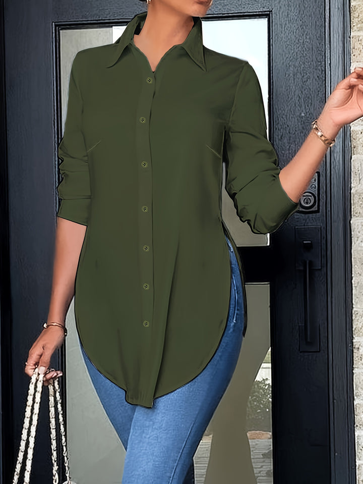 Juliana | Refined Long-Sleeve Button-Front Blouse