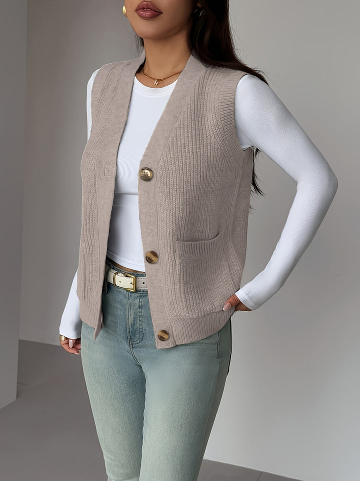 Rosaline | Textured Button-Front Vest