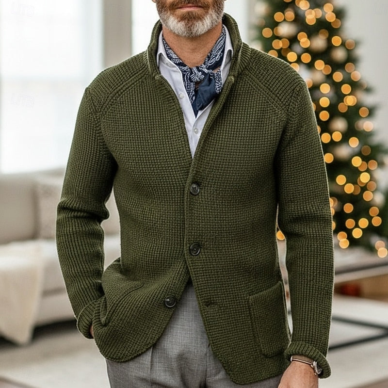 Rupert | Textured Stand-Collar Cardigan