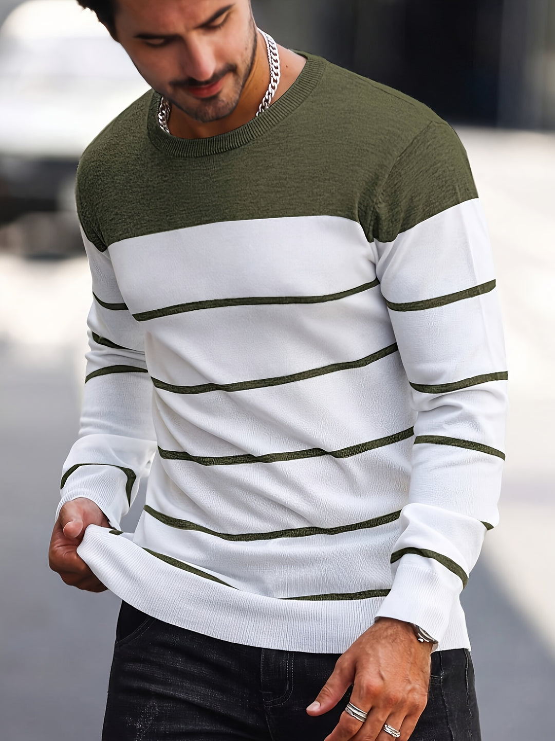 Bennington | Classic Striped Crew Neck Sweater
