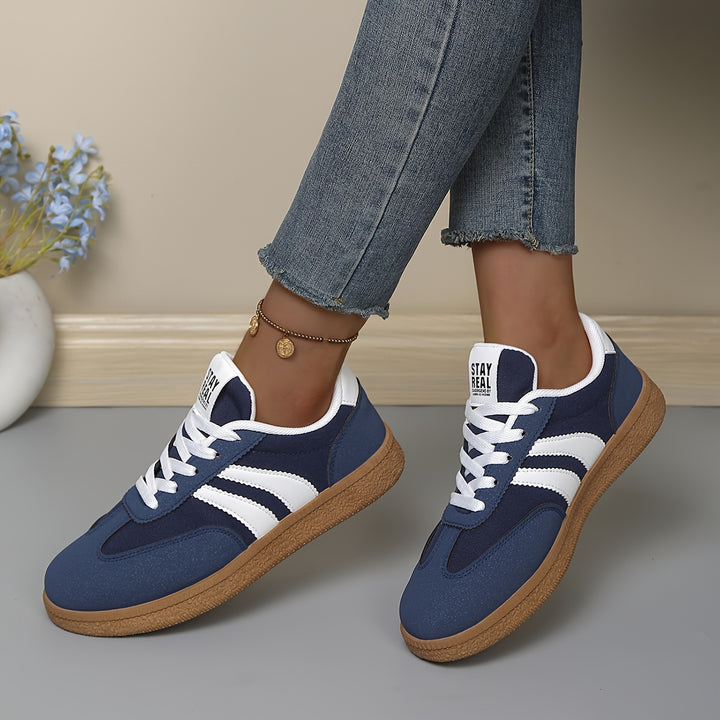 Seraphina | Retro Striped Lace-Up Sneakers