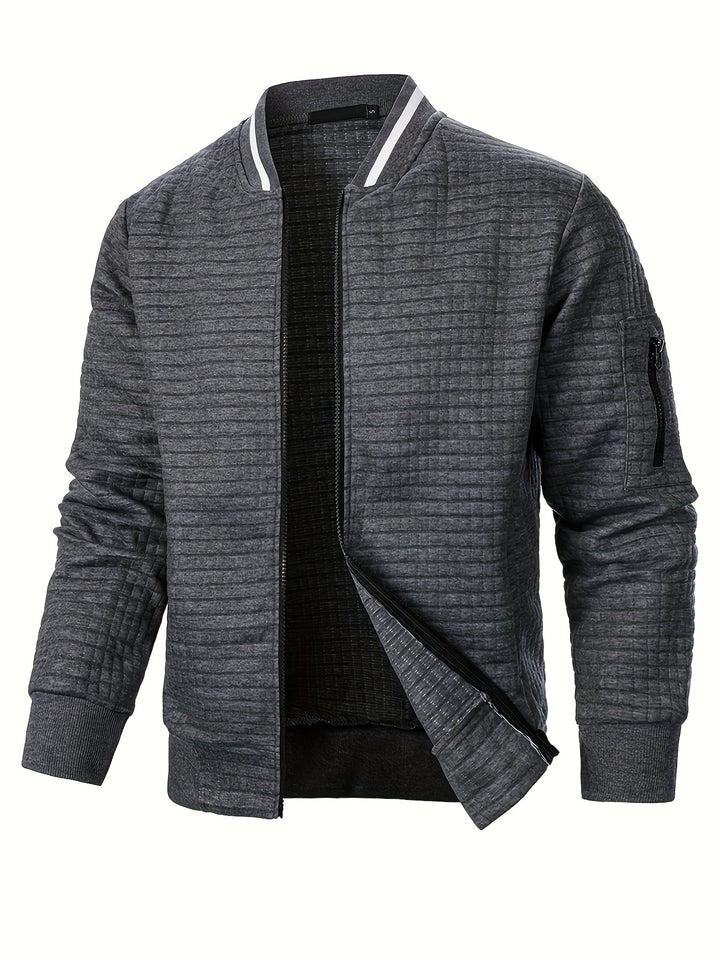 Hayes | Textured Zip Bomber Jacket