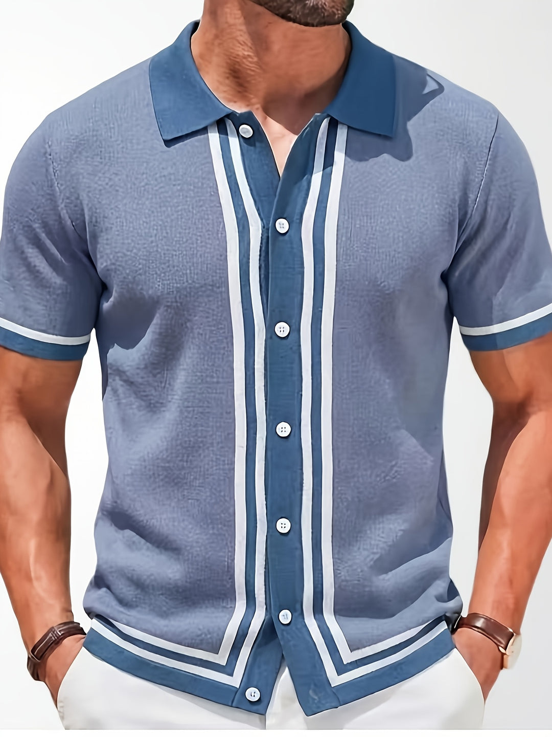 Winston | Retro Striped Short-Sleeve Shirt