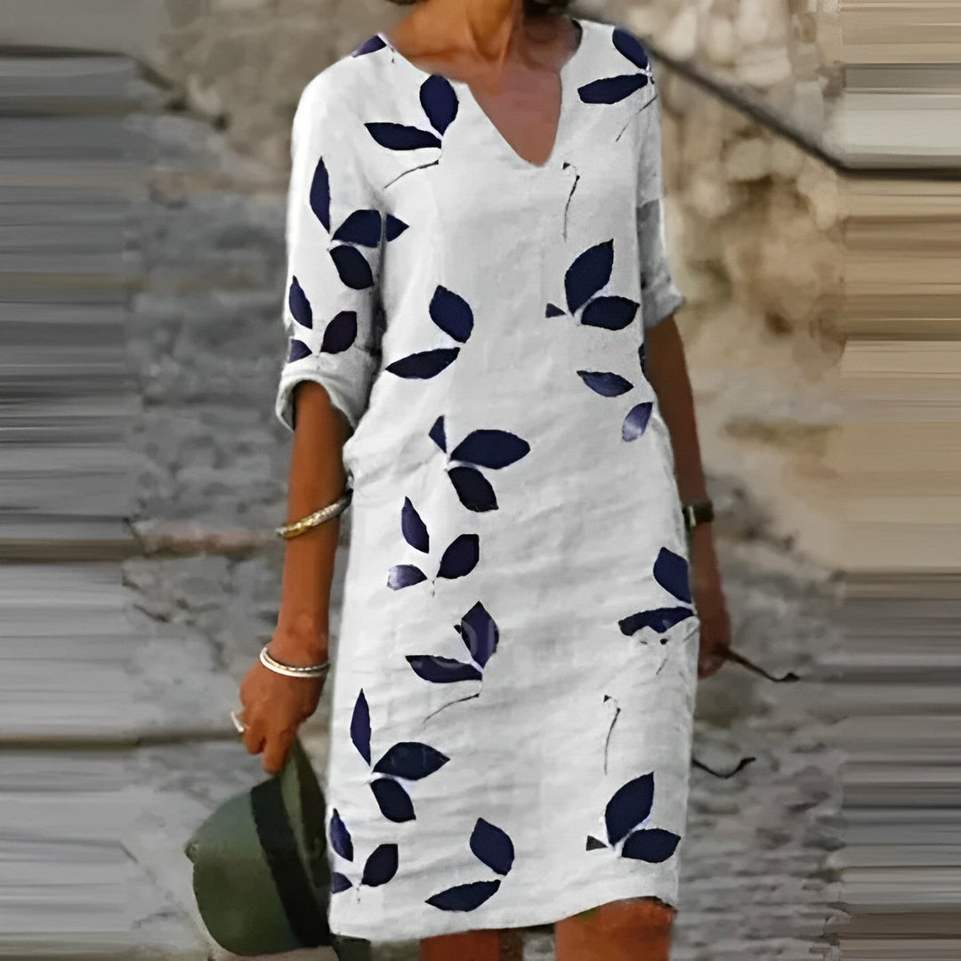 Clara | Classic V Neck Short Sleeve Dress