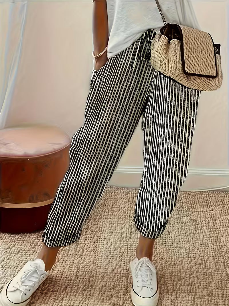 Marley | Striped Wide Leg Casual Pants