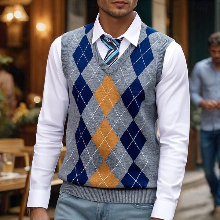 Lachlan | Argyle V-Neck Sweater Vest