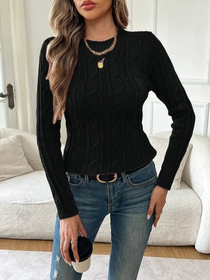 Marlena | Cable Twist Round Neck Sweater