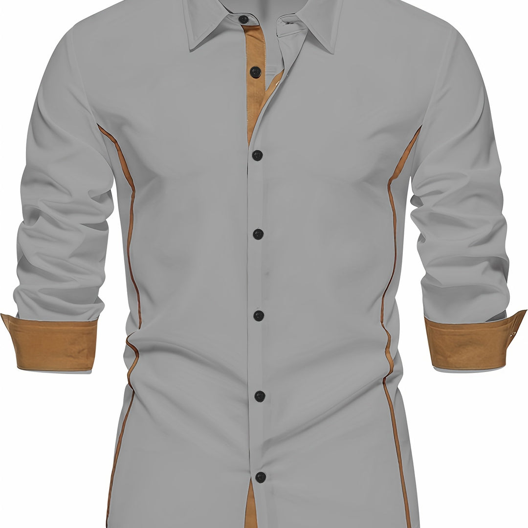 Harlan | Contrast-Trim Button-Up Shirt