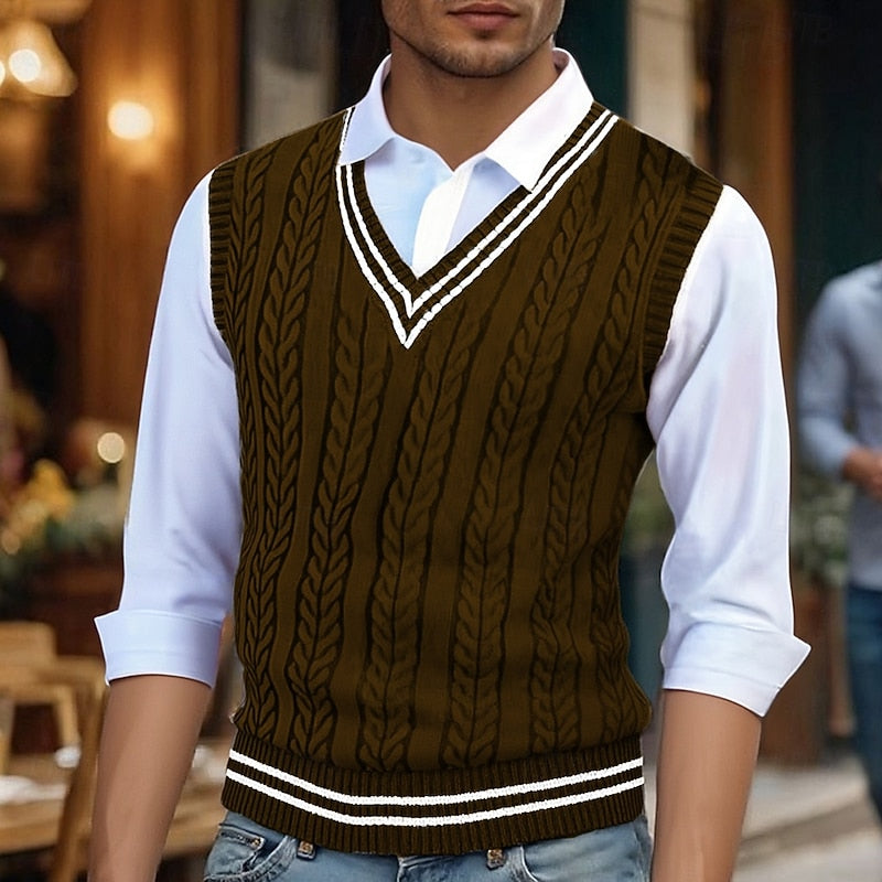 Prescott | Cable-Knit V-Neck Sweater Vest