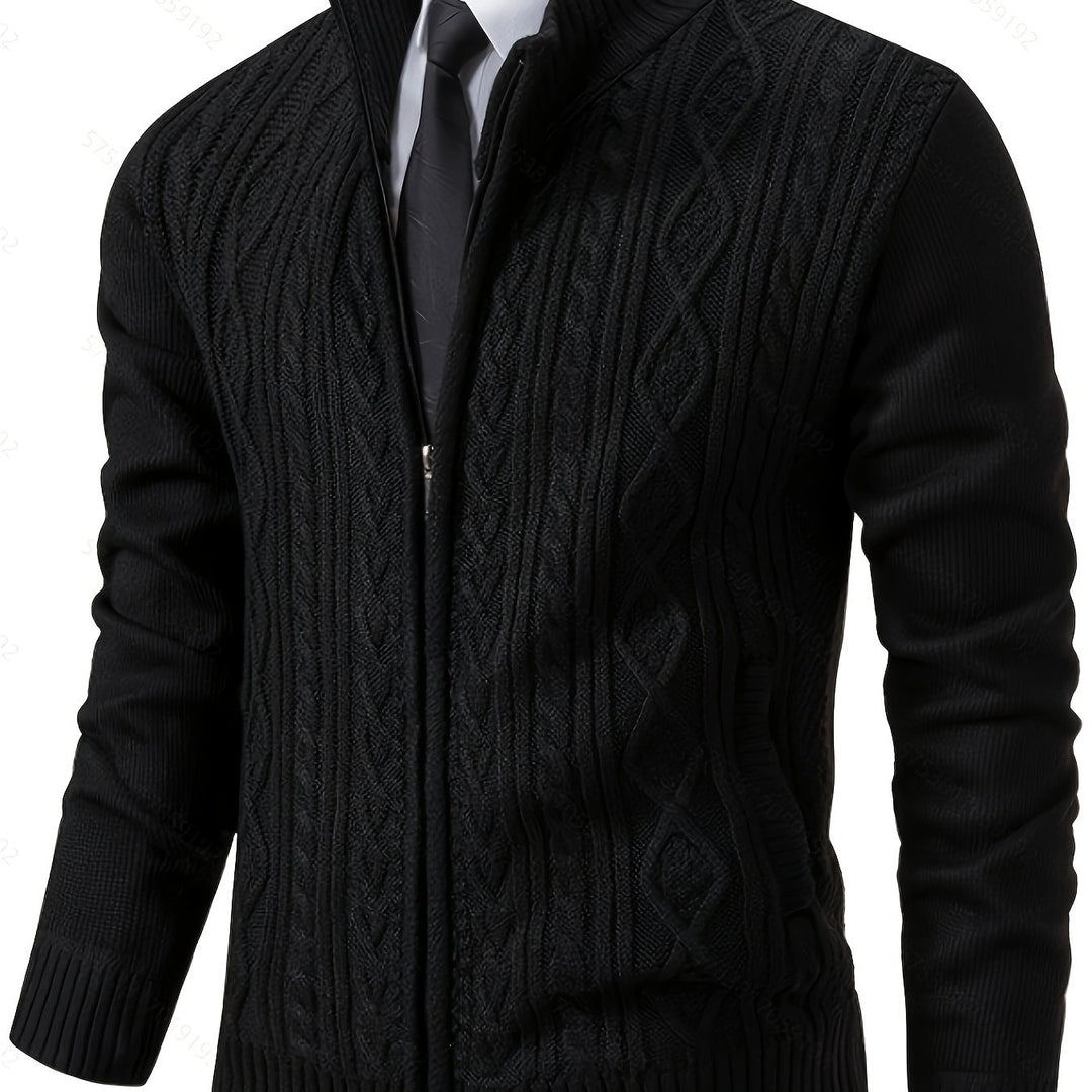 Malcolm | Textured Zip-Up Cardigan