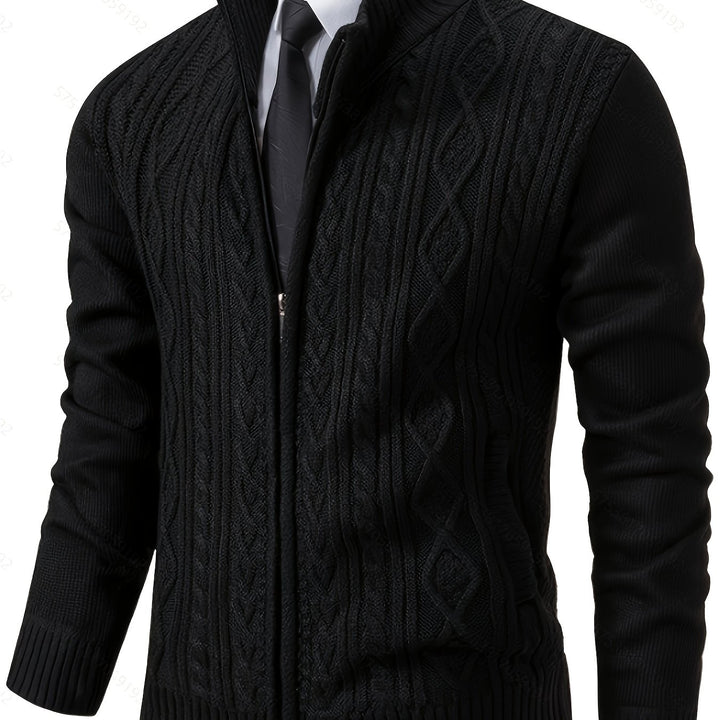 Malcolm | Textured Zip-Up Cardigan