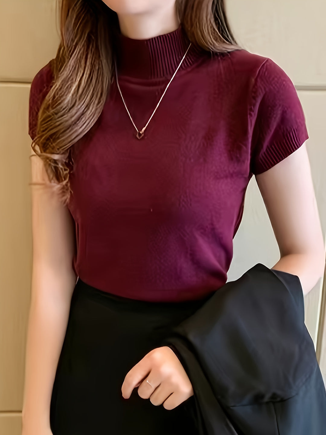 Rowan | Refined Mock-Neck Short Sleeve Top