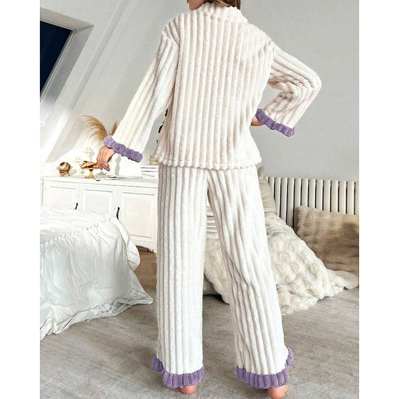 Susanna | Cozy Ruffle-Trim Two-Piece Set