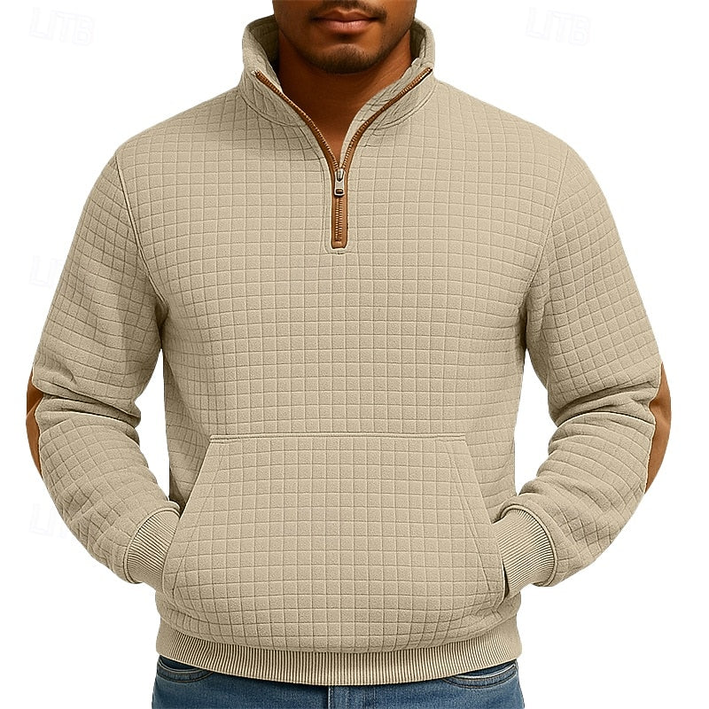 Caleb | Textured Quarter-Zip Pullover