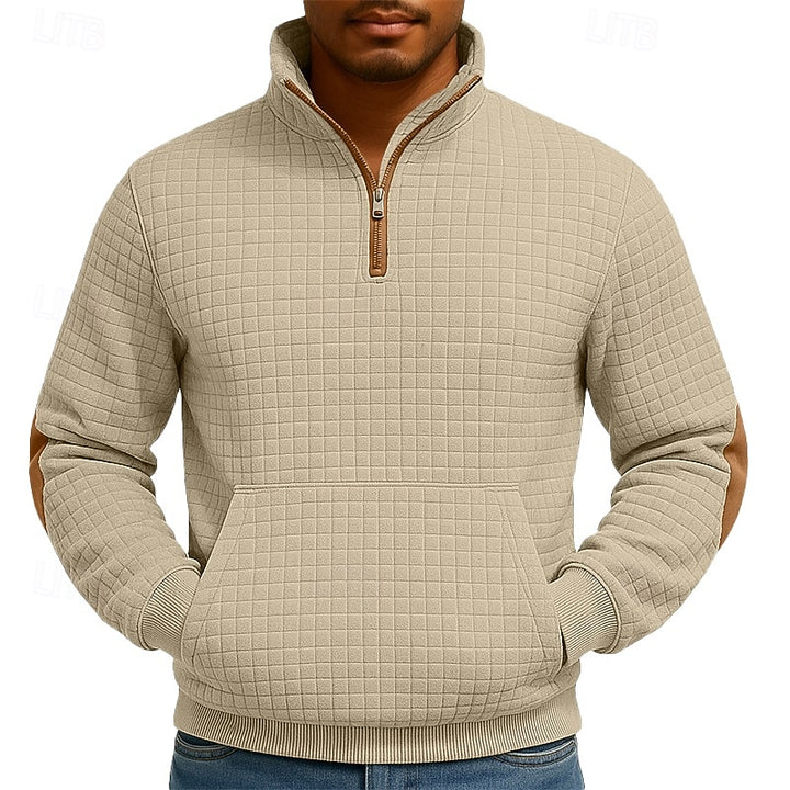 Caleb | Textured Quarter-Zip Pullover