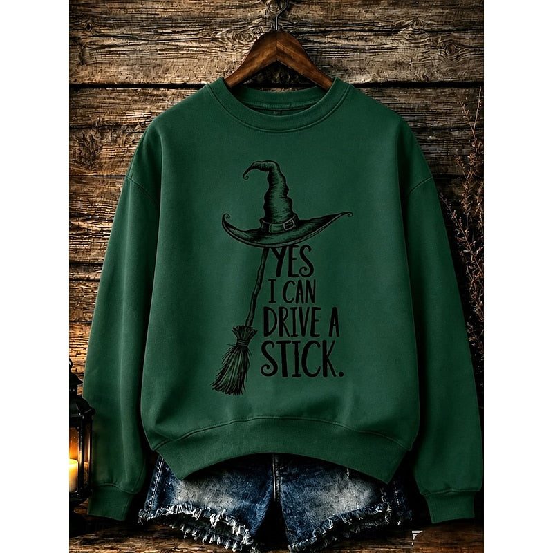 Mabel | Halloween Witch Graphic Crew Neck Sweatshirt