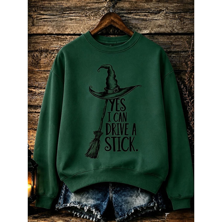 Mabel | Halloween Witch Graphic Crew Neck Sweatshirt