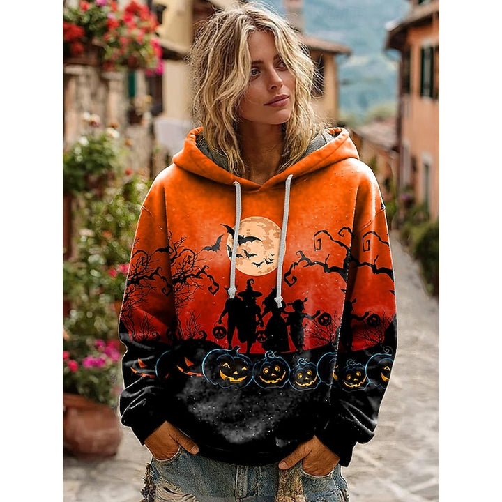 Della | Halloween Skull Print Oversized Hoodie