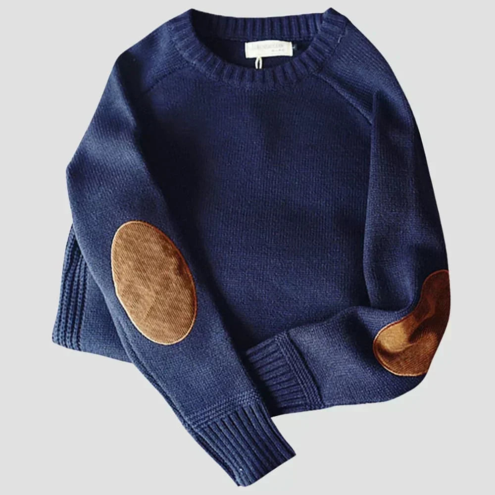 Brennan | Classic Elbow-Patch Knit Sweater