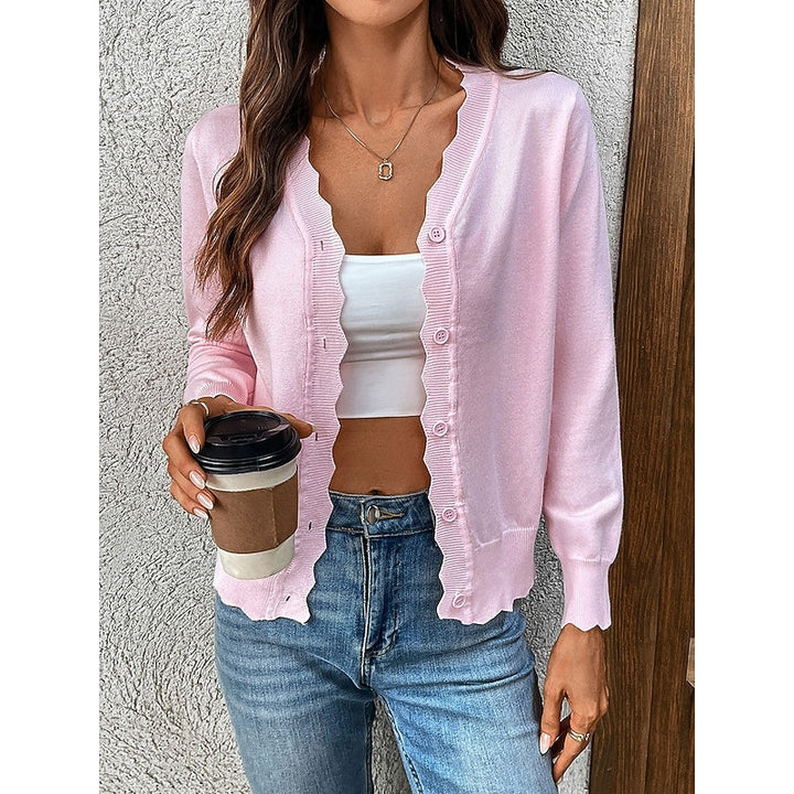 Evangeline | Scalloped Button-Front Cardigan