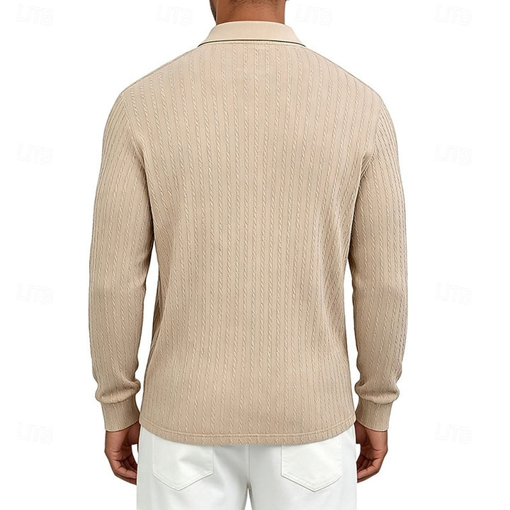 Declan | Textured Quarter-Zip Polo Shirt
