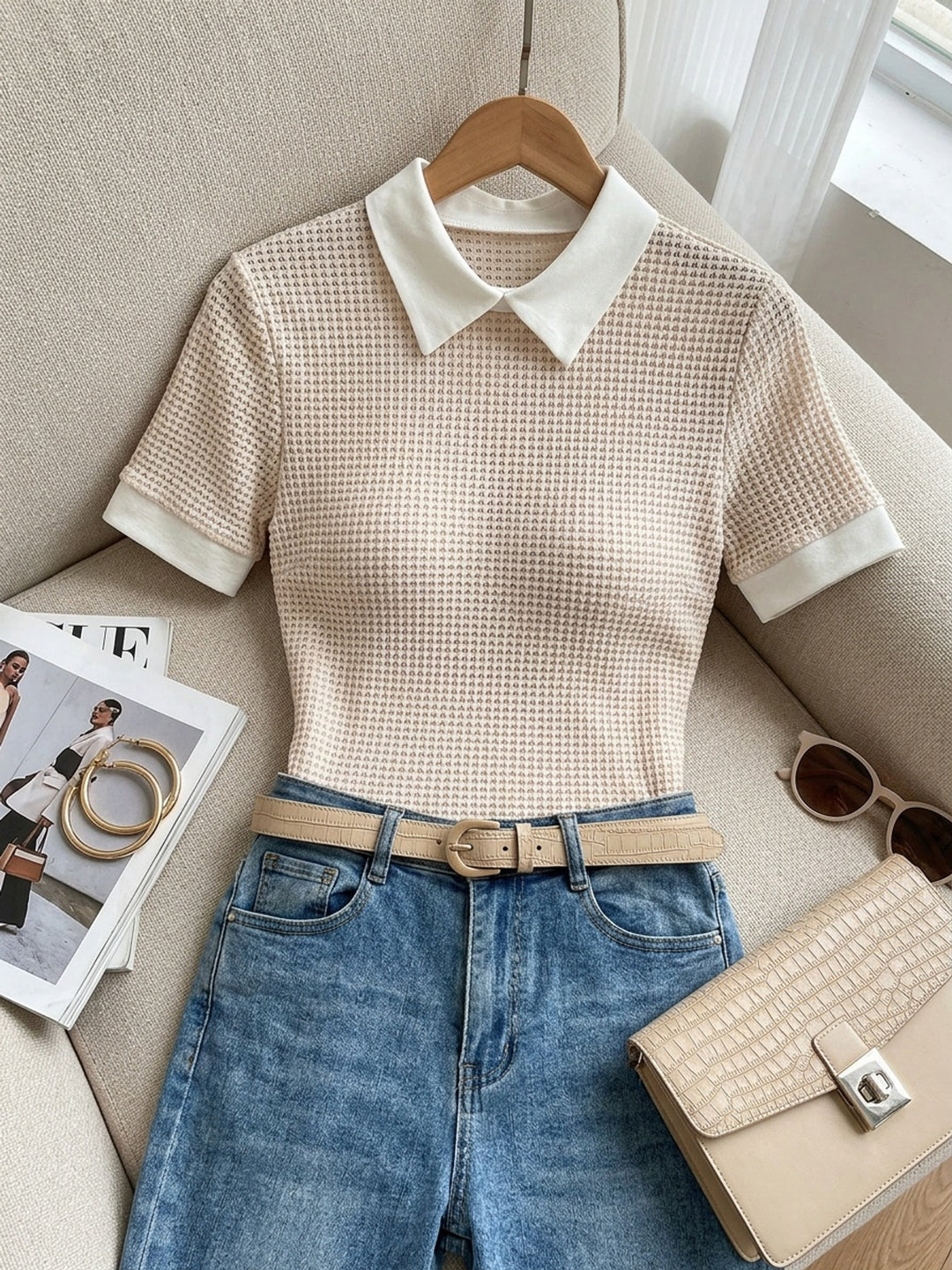 Verity | Collared Textured Top