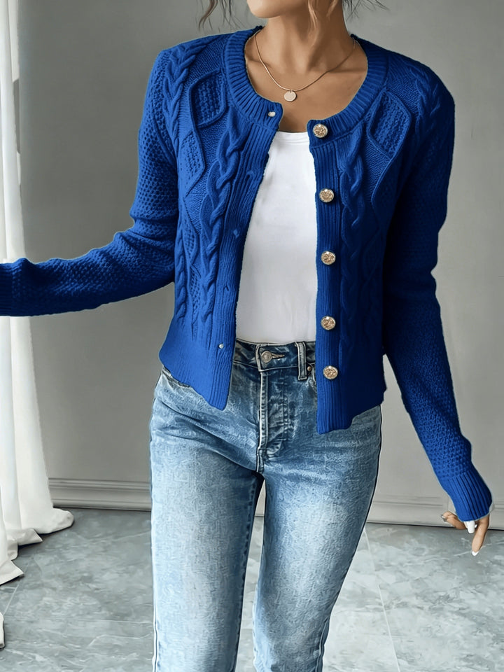 Matilda | Cable-Knit Button-Front Cardigan