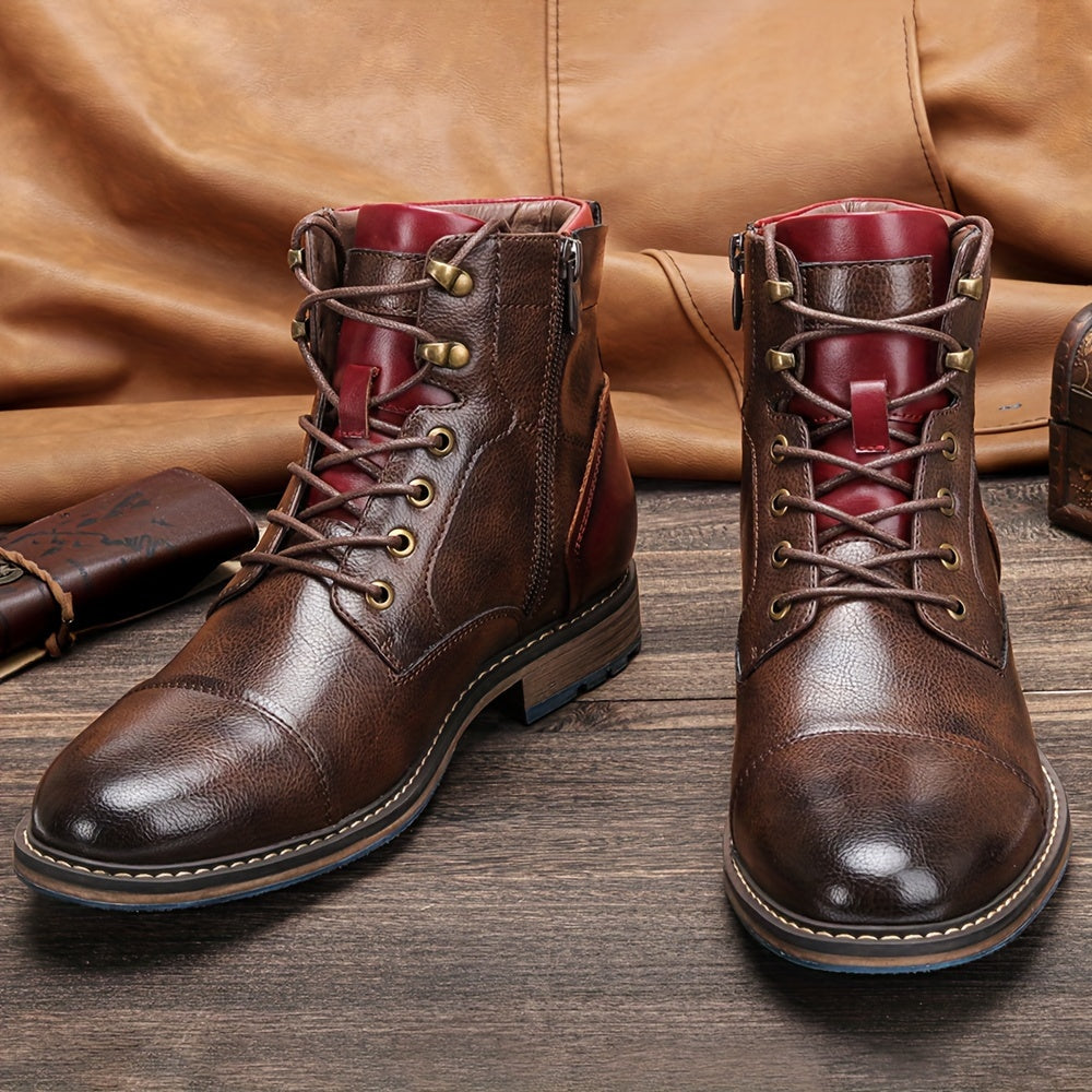 Logan | Cap-Toe Lace-Up Ankle Boots