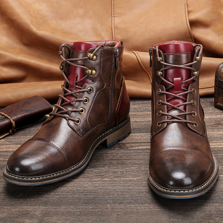 Logan | Cap-Toe Lace-Up Ankle Boots