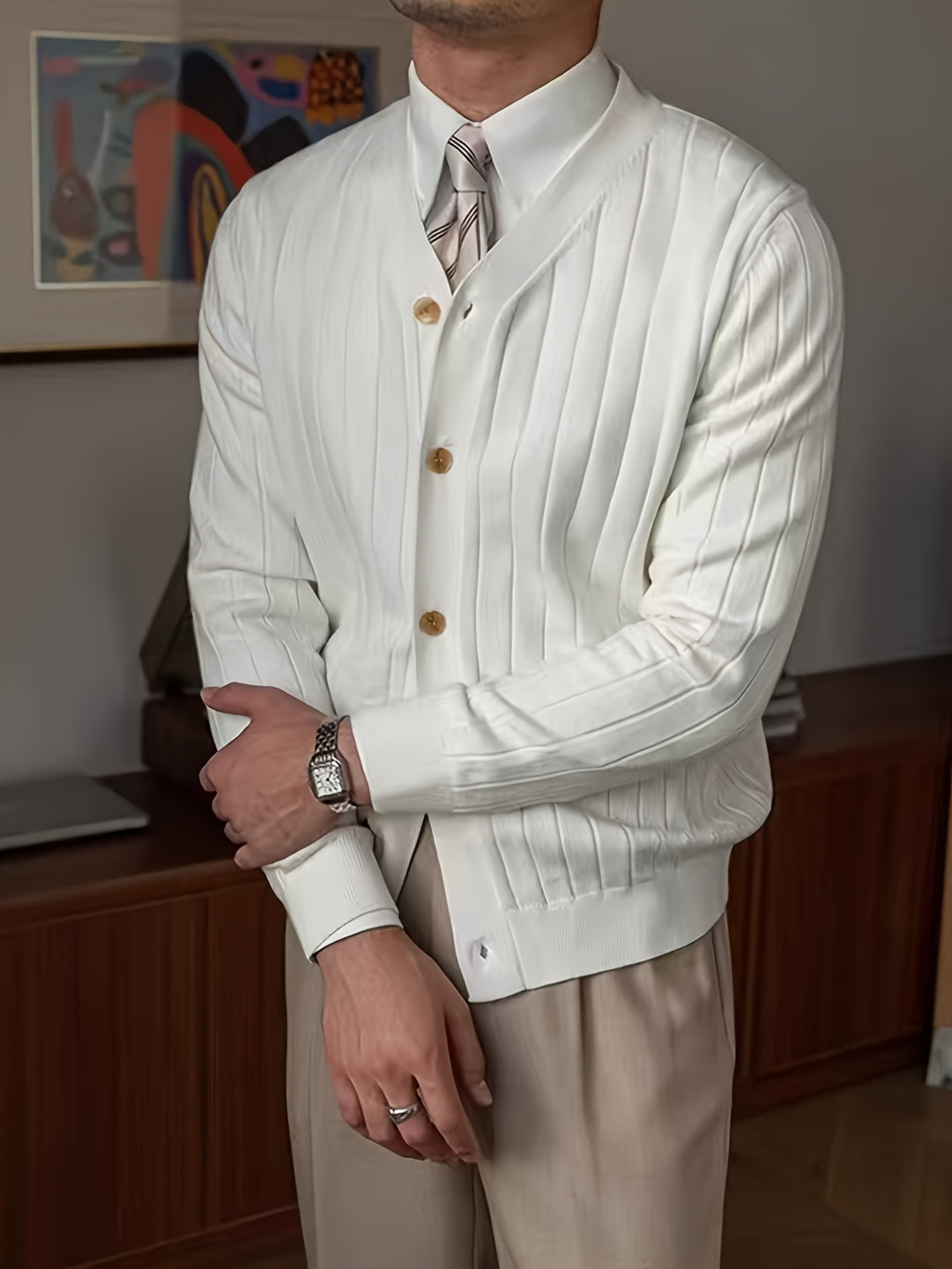 Leland | Ribbed Button-Up Cardigan