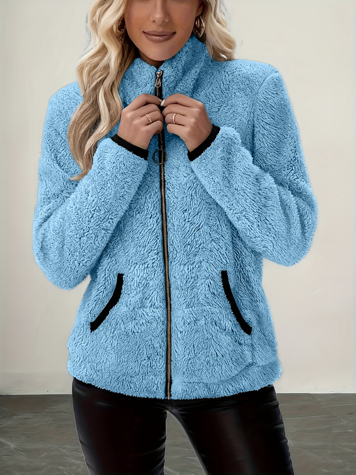 Greta | Cozy Contrast Zip Jacket