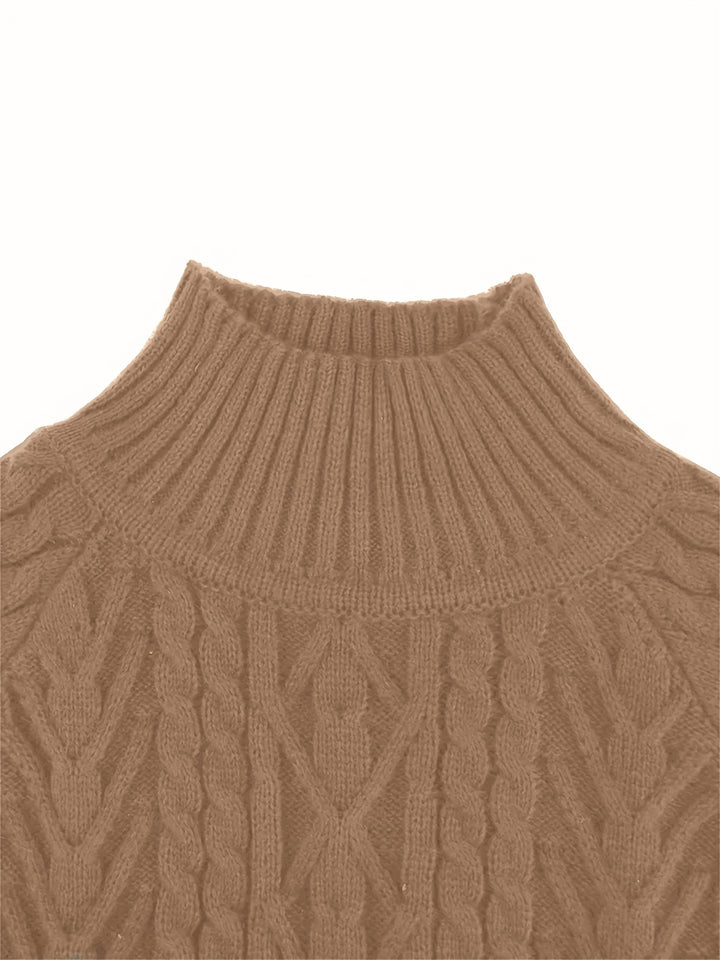 Brooke | Cable-Textured Half-Collar Sweater