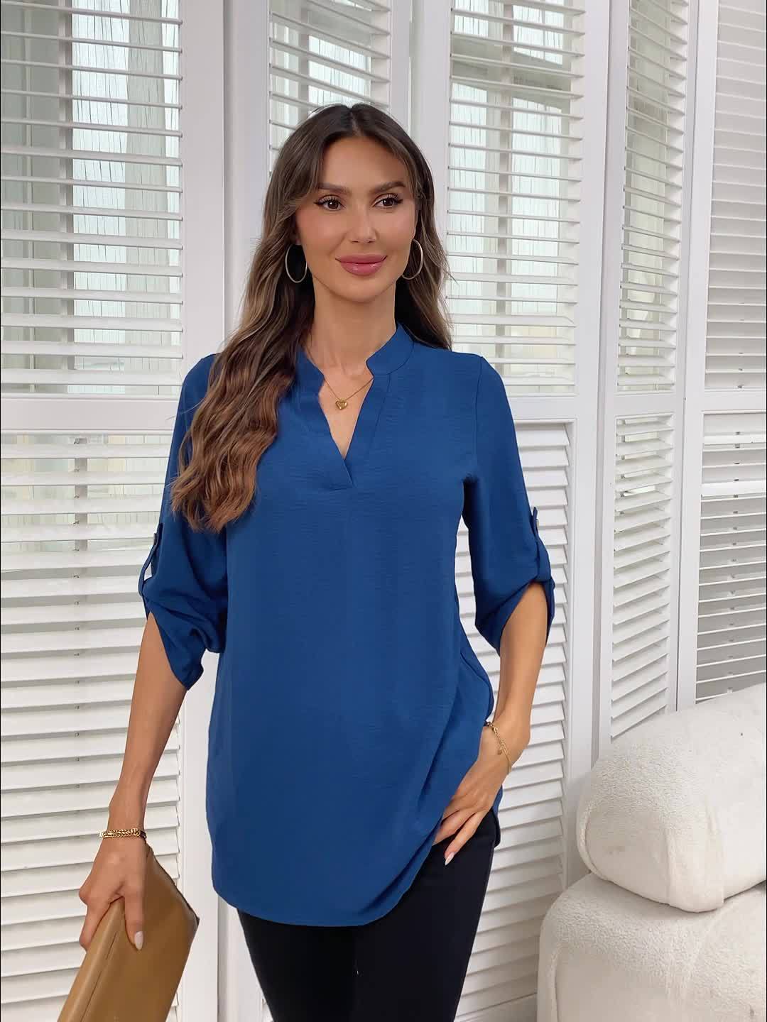 Adele | Refined Roll-Tab Blouse
