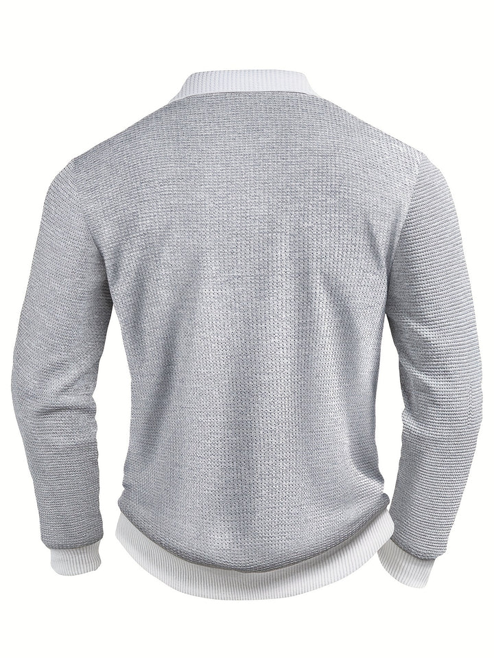 Donovan | Textured Long-Sleeve Polo Shirt