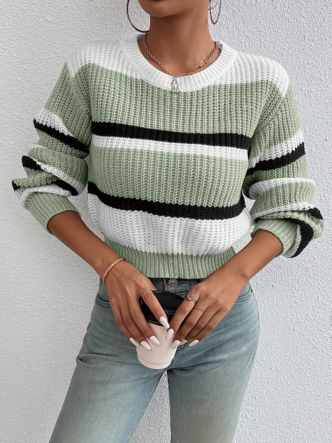 Whitney | Striped Round-Neck Sweater