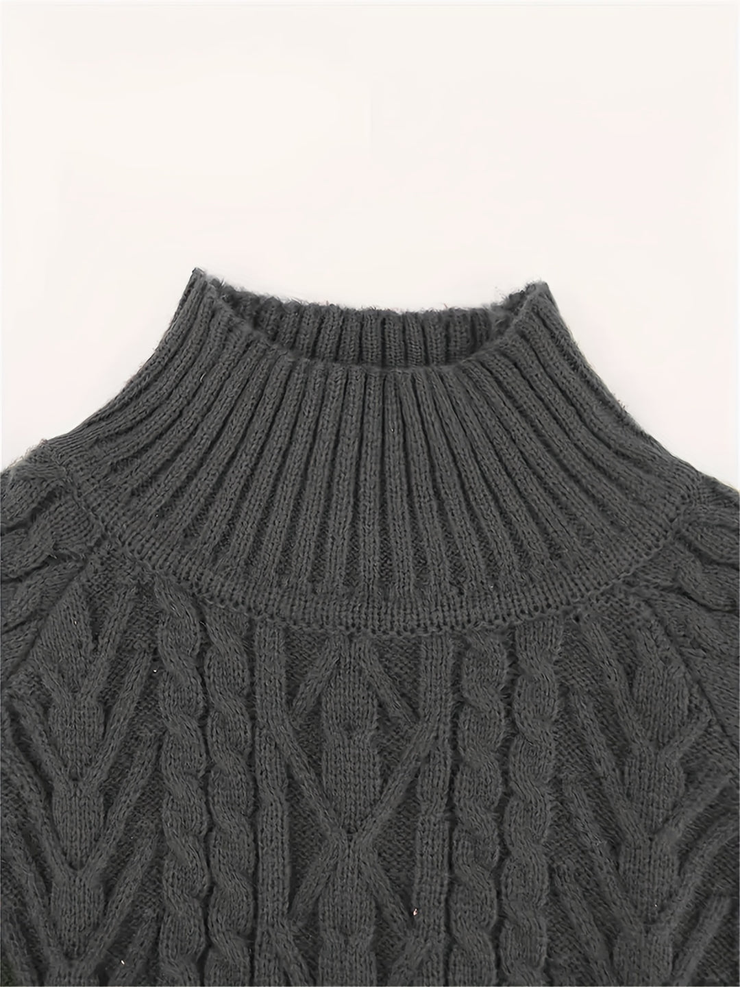 Brooke | Cable-Textured Half-Collar Sweater