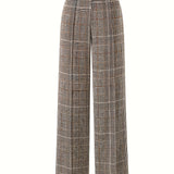 Brooke | Refined Wide-Leg Plaid Trousers