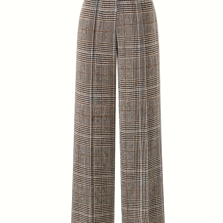 Brooke | Refined Wide-Leg Plaid Trousers
