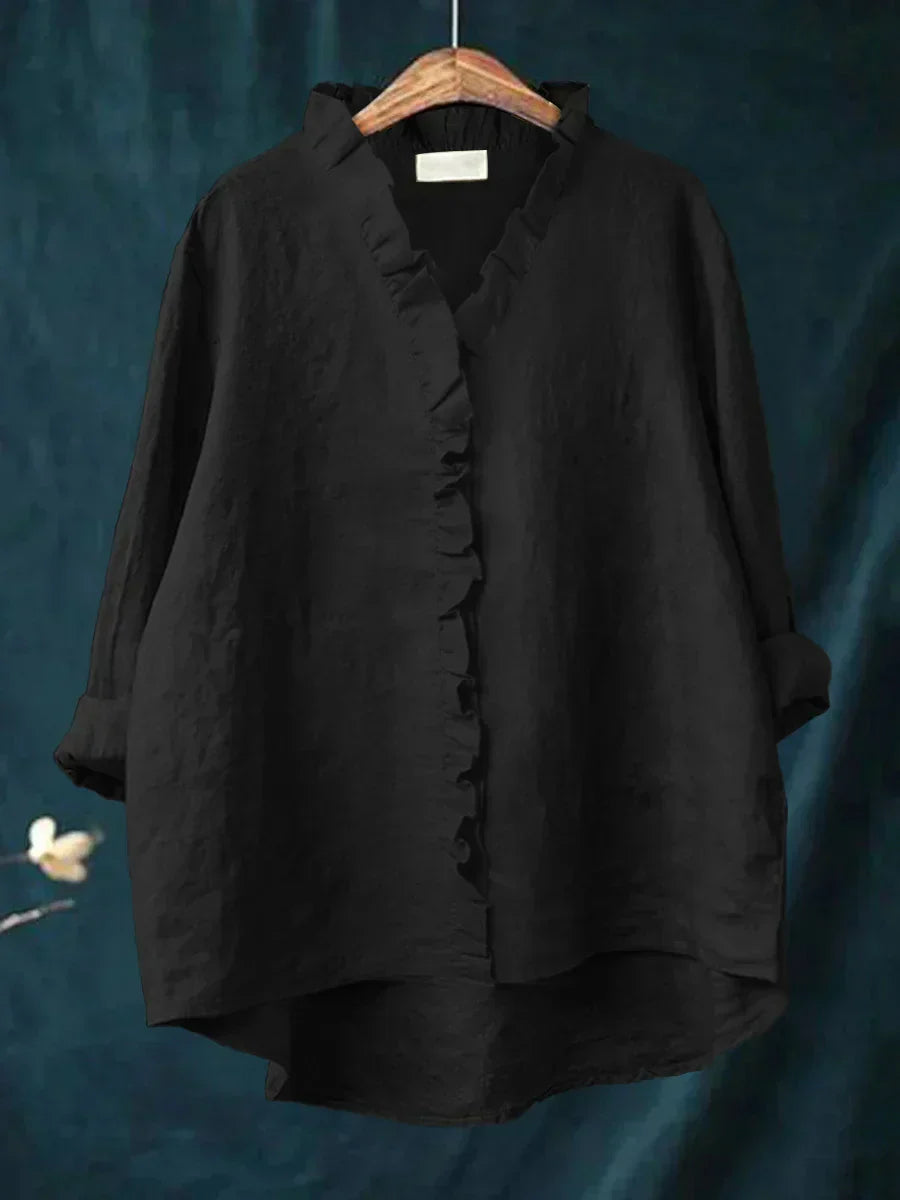 Eliza | Casual Ruffle V Neck Blouse